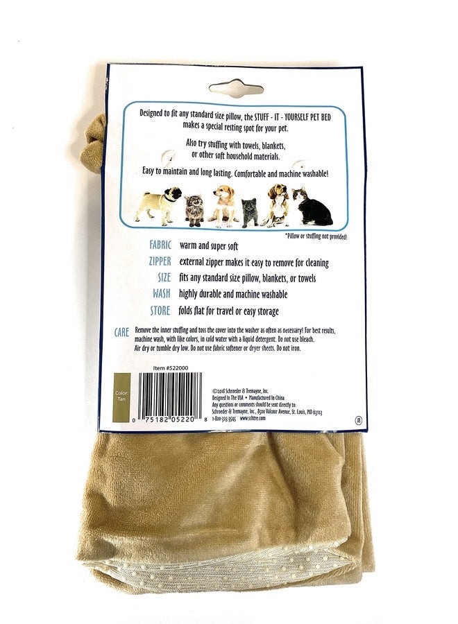 S&T INC. ST Pet 522001 Stuff It Yourself Removable Bed Cover for Small or Medium Pets, Washable, 20 Inch x 30 Inch, Tan - Image 1